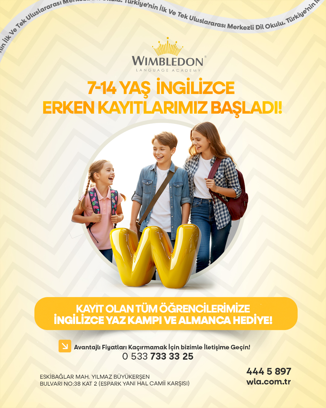 7-14 YAŞ İNGİLİZCE ERKEN KAYITLARIMIZ BAŞLADI.