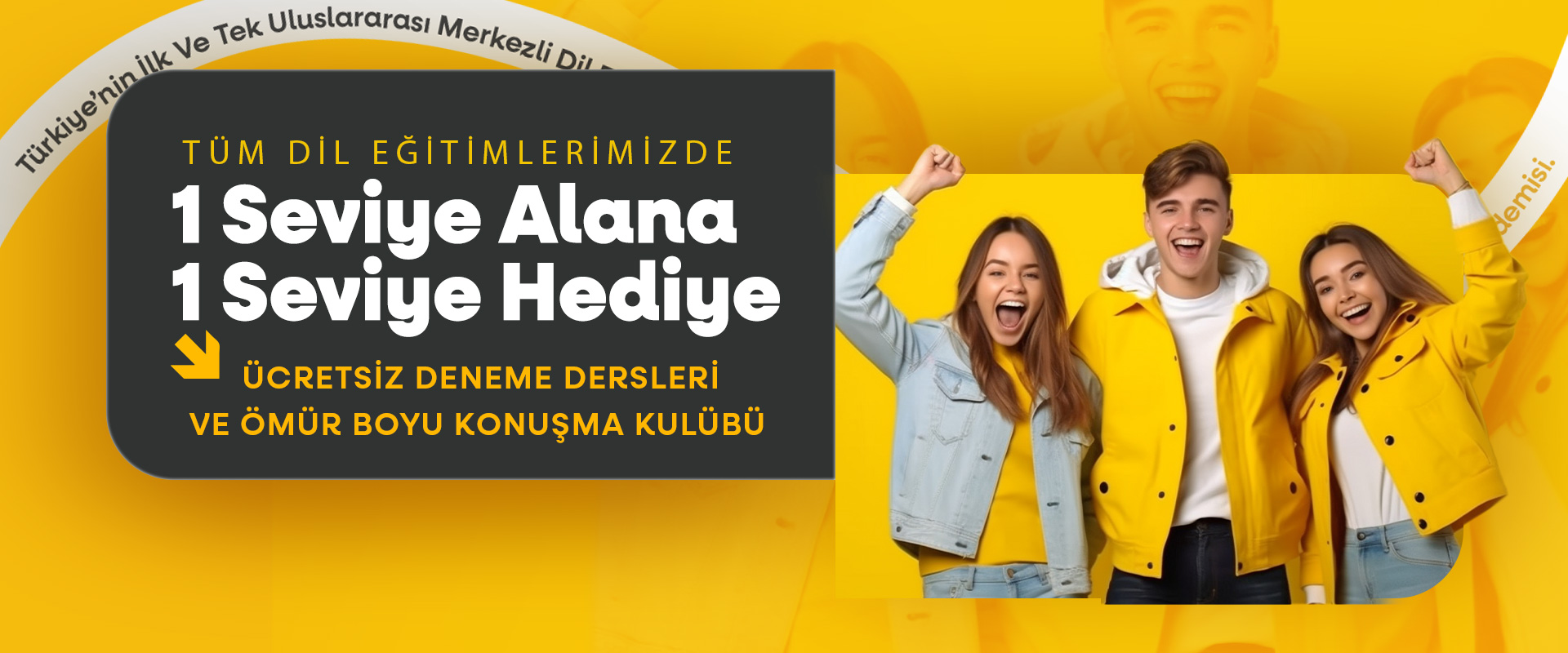 Ücretsiz deneme dersleri ve ömür boyu sınırsız konuşma kulübü ile dil öğrenmenin keyfini çıkarın.