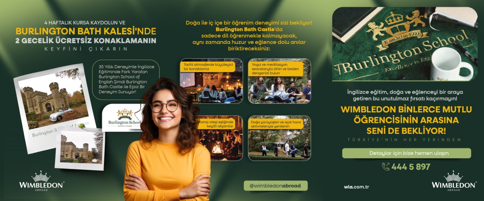 Wimbledon' lı olmak her zaman bir ayrıcalık ve öğrencilerimiz çok şanslı.. Burlington School of English okul sahibi değerli arkadaşımız George ile oluşturduğumuz özel bir paket ile  Bath Kalesinde öğrencilerimize 2 gece, gerçek bir Castle deneyimi yaşatacağız. :)   4 hafta üzeri kayıt yaptıran yetişkin yaş grubu öğrencilerimiz aşağıda ileteceğim müthiş kalede 2 gece ücretsiz konaklayacak ve etkinliklere katılacak. Okulun fiyatını yetişkin yaş grubu kataloğumuzdan bulabilirsiniz, tekrar iletiyorum sizler için...  Sevgiler..